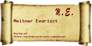 Meitner Evariszt névjegykártya